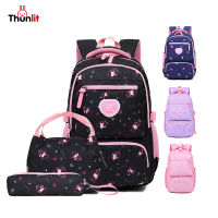 Thunlit Backpack for Teens 2023 New Girls 3PCs Set Blue Pink Purple Black Large Capacity Schoolbag for Teenage Young Girl