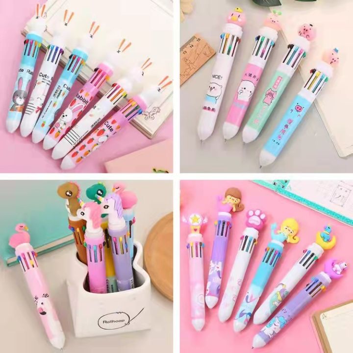 [ Ready Stock ] 10in1 Multicolour Ballpoint Pen 10 color Retractable ...