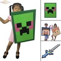 Guxiansu570330 Minecraft ขนาดใหญ่ของเล่นจริงพิกเซลแขนเกม/โล่พร็อพปาร์ตี้คอสเพลย์ของเล่นพลาสติกสำหรับเด็กฮาโลวีน