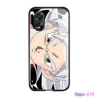 เคสใส่โทรศัพท์สำหรับ OPPO A18 A38การ์ตูนเคสฝาหลังกระจกเทมเปอร์เคสมันวาวกันกระแทกดีไซน์อนิเมะดราก้อนบอล