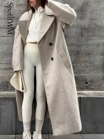 【YD】 Breasted Woolen Coat Lapel Collar Sleeves Wool Coats Warm Fashion Loose Overcoat