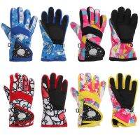 Winter Print Design Children 3-7 years Long-sleeved Mitten Thicken Warm Outdoor Riding Snow Snowboard Long-sleeved Gloves New