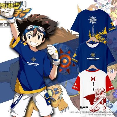 yii8yic เสื้อยืดแขนสั้น พิมพ์ลายกราฟฟิคอนิเมะ Digimon Adventure 3 มิติ แฟชั่นฤดูร้อน สําหรับผู้ชาย