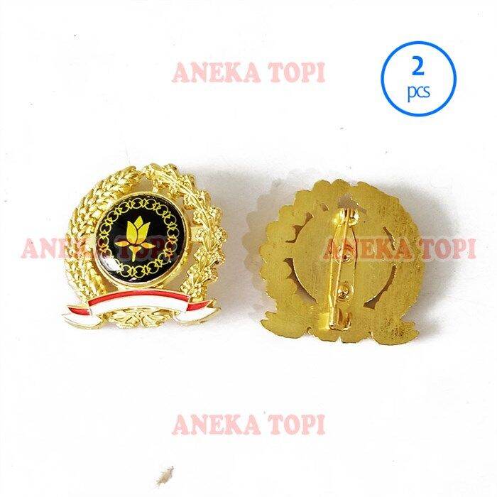 Pin Paskibra Lencana Pin Purna Paskibraka Warna Kuning Padi Kapas Pin