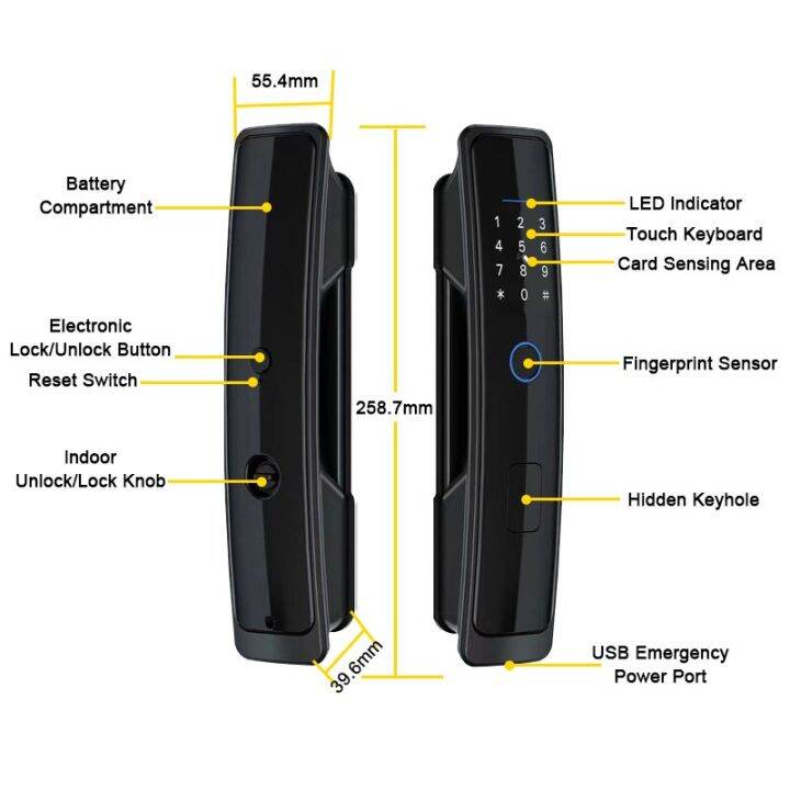 2023-u1ใหม่ประตูล็อคอัจฉริยะล็อค-tuya-wifi-tt-ล็อคลายนิ้วมือด้วยลายนิ้วมือ-รหัสผ่าน-บัตร-rfid-key-app-unlock