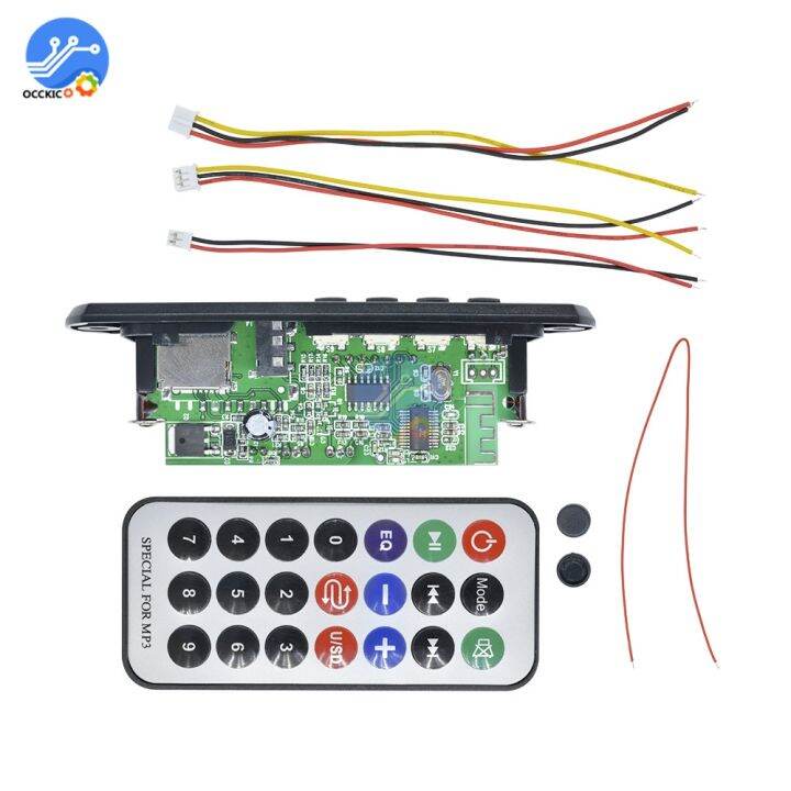 12V Bluetooth MP3 Decoder Board FM Audio Module USB TF Radio Remote
