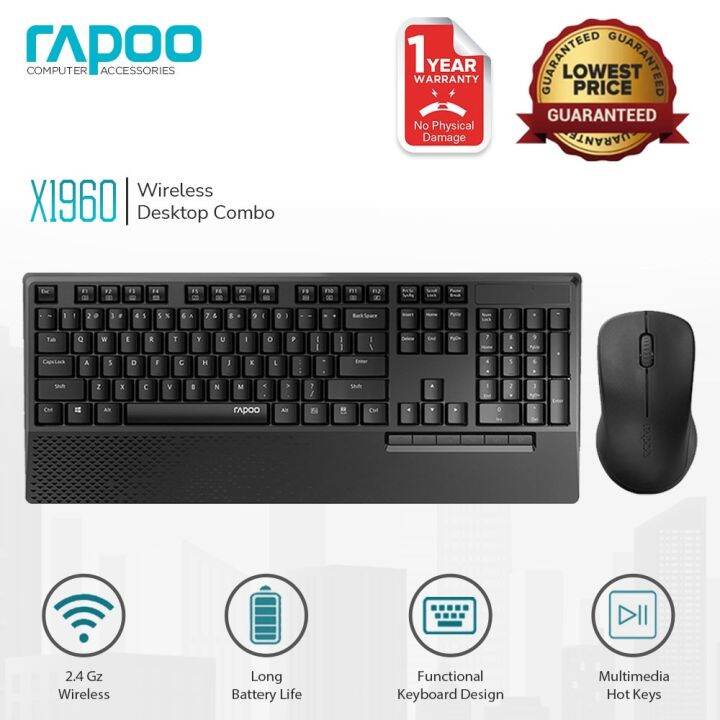 Rapoo X1960 Optical Wireless Keyboard and Mouse Set 2.4G 10M Working