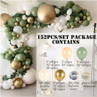 2021 Avocado Green Balloons Garland Arch Kit Retro Green Chorme Gold Latex Globos Birthday Christmas Wedding Party Decors