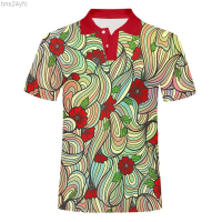 Summer  Ifpd Eu Size Polo t Shirts for Man 3d Print Red Flower Cool Golf Polo Shirts Unisex Man/womans Short Sleeve Tops Hip Hop 6xl 2023 new polo shirt