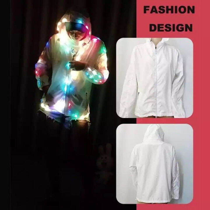 เสื้อผ้า-led-ชุดเต้นรำเย็นเสื้อโค้ทสีสันไฟกระพริบฮาโลวีน