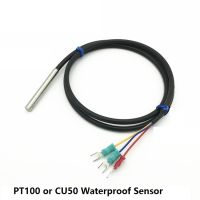 5 PT100 RTD ชิ้นล็อตหรือ CU50 5*50มม. 3-Wires Temperature Sensor Probe พร้อมสายเคเบิลสำหรับ-50ถึง150องศากันน้ำ