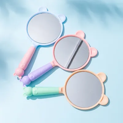 Mini Mirror Cartoon Womens Style Hand Mirror Lovely Portable