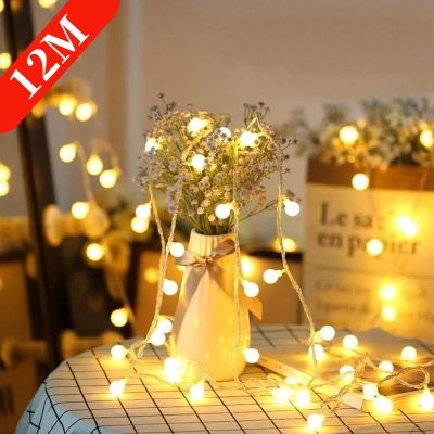 12M USB/Battery LED Ball Garland Lights Outdoor Waterproof Fairy String lights Christmas Holiday Wedding Party Lights Decoration