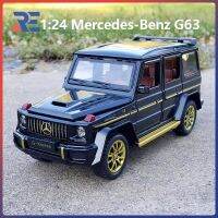 รถเบนซ์1:24หุ่นโลหะรถ Diecast สีชมพูสีขาวสีดำ G63พร้อมเสียงเบาๆคอลเลกชันของเล่นดึงกลับรถสำหรับเป็นของขวัญ