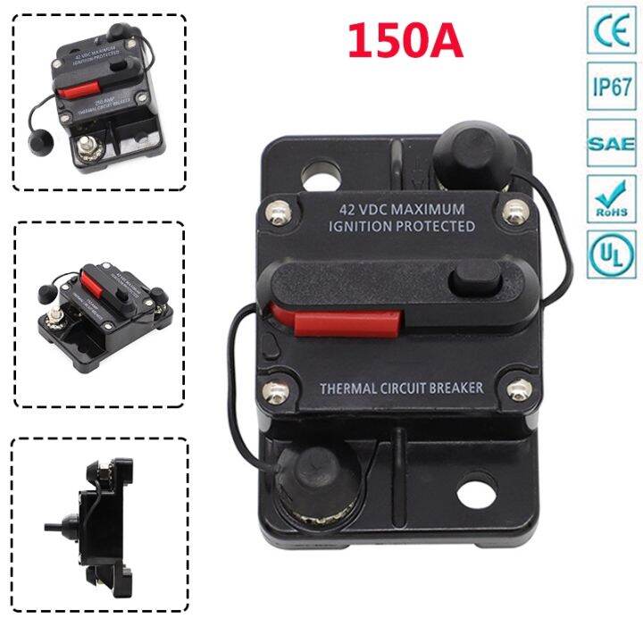 150 AMP Circuit Breaker Fuse Reset 1248V DC Car Boat Auto Waterproof