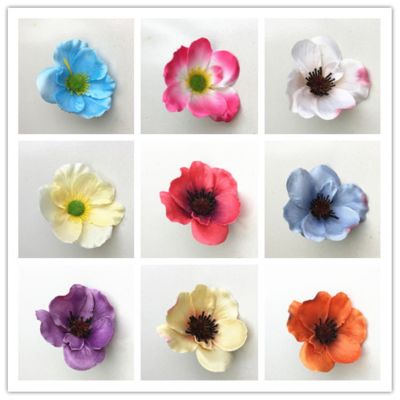 【cw】 50Pcs 15Colors 7CM Artificial Silk PoppyHeadsWedding Decoration Hairpin WreathAccessoriesSupplier