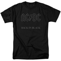 ย้อนยุคเสื้อยืด พิมพ์ลายอัลบั้มร็อค Acdc Back in BlackS-5XL