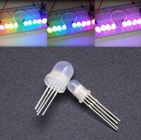 RGB LED chips DC5V Diffused round hat with WS2811 PL9823 APA106 chipset inside 5mm F8 8mm Neo pixel led chips RGB full color Electrical Circuitry Part