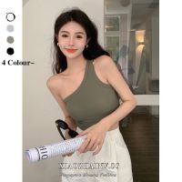 Korean sexy one-shoulder slim camisole women clothes All Match bottoming crop top