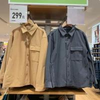 Uniqlo 2022 Spring and Autumn Mens and Womens Loose Shirt Jacket Solid Color Versatile Jacket 445053