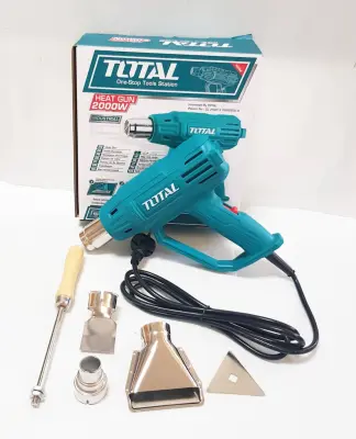 TOTAL เครื่องเป่าลมร้อน ปืนเป่าลมร้อน 2000 วัตต์ รุ่นTB20036(Heat Gun)ใช้ลอกสี ดัดงอพลาสติก ท่อพีวีซี ติดหรือลอกสติ๊กเกอร์