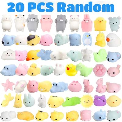 【LZ】✻∈✑  20PCS Mochi Squishies Kawaii Anima Squishy Toys For Kids Antistress Ball Squeeze Party Favors Stress Relief Toys Birthday Gift