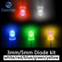 100/200pcs 5mm LED Diode 3mm Assorted Kit White Red Green Blue Yellow Orange F3 F5 Emitting Assortment Set Electronic Kit