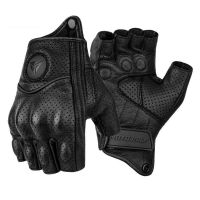 ถุงมือมอเตอร์ไซต์หนัง Guantes ครึ่งนิ้ว Moto Verano Estivi Luvas Ciclismo Gant ขี่จักรยานถุงมือครึ่งนิ้วย้อนยุคยุทธวิธี