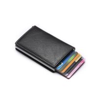 Wallet Credit Card Holder Men Wallet RFID Box Bank Card Holder Vintage Leather Wallet with Money Clips 02