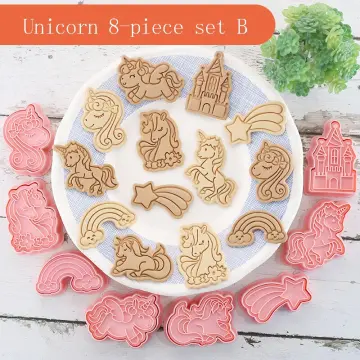 2 Pcs Mini Cookie Cutters Plastic 3D Christmas Themed Cartoon Pressable  Biscuit Mold Cookie Stamp Kitchen Baking Pastry Bakeware