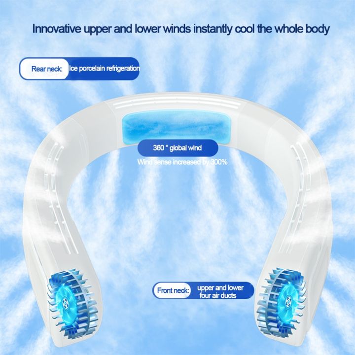 คอแขวนพัดลมฤดูร้อนใหม่ไร้ใบเงียบคอแขวนพัดลมขี้เกียจคอพัดลมระบายความร้อนคอแขวนพัดลมไฟฟ้าขนาดเล็ก-x1