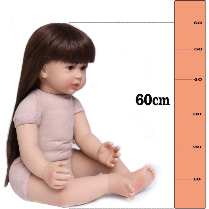 cod-60เซนติเมตร-reborn-ตุ๊กตาเด็กสาวสมจริง24นิ้วซิลิโคนอ่อนนุ่มไวนิลตุ๊กตาทารกแรกเกิดเด็กสาวเหมือนจริง-reborn-ทารกที่ทำด้วยมือเด็กวัยหัดเดินเด็กสาวสำหรับเด็กวันเกิดของขวัญคริสต์มาส