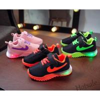 【hot sale】 ♧☋▣ C19 Childrens sports shoes breathable baby casual shoes boys toddler shoes LED flashing lights shoes