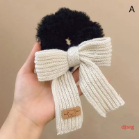 djsrg ใหม่ Scrunchie ที่มัดผมให้ความอบอุ่นสำหรับผู้หญิงยางรัดผมแบบผูกโบว์สำหรับฤดูหนาวอุปกรณ์เสริมผม