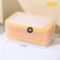 Portable Soap Box Pp Silicone Bottom Hollow Design Frother Soap Box Drain Ventilate Hand-free Built-in Spring Drain Storage Box Soap Dishes