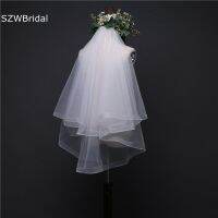 New Arrival Short Bridal Veil Ribbon Edge White Ivory In Stock Wesele Cheap Wedding accessories Cheap bridal headwear Hair Accessories