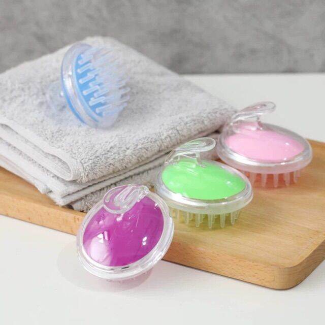 ♚Soft Silicone Shampoo Massage Brush Dandruff Itching Wet And Dry