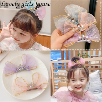 【♡Lovely girls house♡】น่ารักสีมงกุฎโบว์เครื่องประดับกิ๊บสำหรับสาวๆเงา R Hinestones B Arrettes กิ๊บสำหรับเด็กเด็กหวานอุปกรณ์ผม