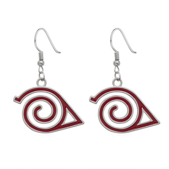 8-styles-leaf-earrings-konoha-village-symbal-logo-ninja-akatsuki-earrings-chain-fashion-simple-new-anime-jewelry-men-wholesale