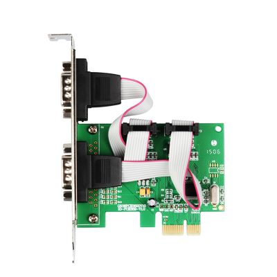 PCI Express 2 Ports Serial RS232 Com Db9 Controller Card PCI-E 1.0 x 1 WCH382 Chip with Low Profile Bracket