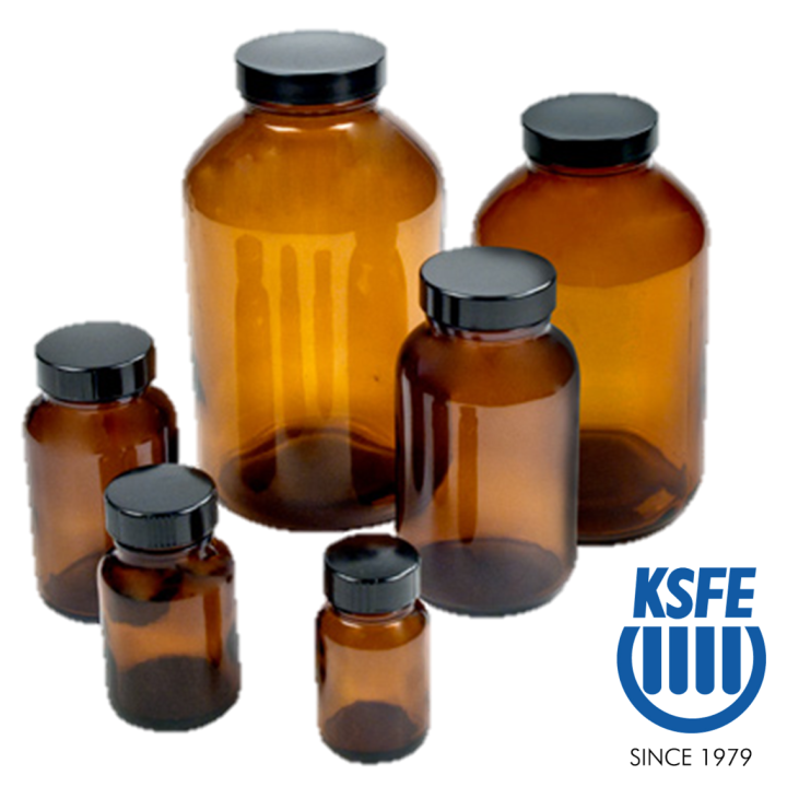 [AMBER GLASS] Specimen Bottles/Jars , Wide Mouth, Tall Form 120ml Lazada