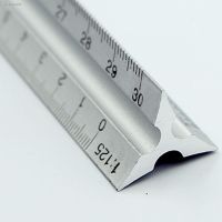 ❇ↂ 30cm lightweight Clear Triangle Aluminum Alloy Ruler Architect Silver Accurate Engineer Scale Technical high quality
