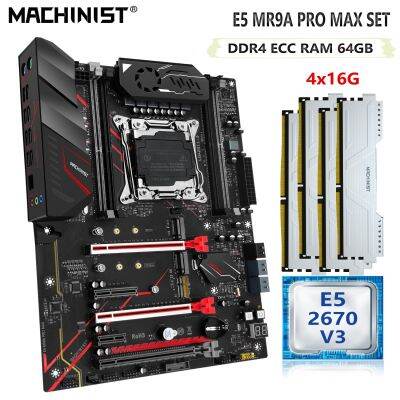 MACHINIST X99 Set Motherboard LGA 2011-3 Kit Xeon E5 2670 V3 CPU 64GB(4x16G) DDR4 ECC RAM Memory Sata M.2 Nvme ATX MR9A PRO MAX