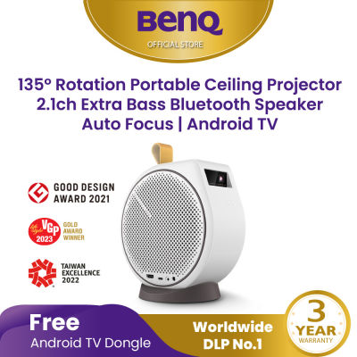 BenQ GV30 Mini LED Wireless Projector with Android TV and Bluetooth Speaker (โปรเจคเตอร์พกพา, โปรเจคเตอร์ wifi, มินิโปรเจคเตอร์ 135°)