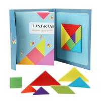 Travel Tangram Puzzle Magnetic Pattern Kids Wood IQ Educational Toy Hot Creative Book Magnetism Puzzle Board Educational Toy