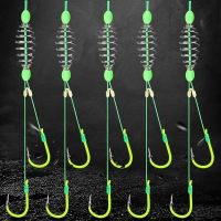 5 Pcs/Set Double Hook Fishing Line Stainless Steel Barbed Carp Hooks Bait Feeder Spring Fish Hook Tools Accessories fishing Accessories