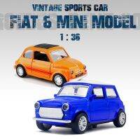 โมเดลรถ Diecast อัลลอยด์1:36วินเทจสำหรับเป็นของขวัญโมเดลรถลากคลาสสิกของ FIAT MINI