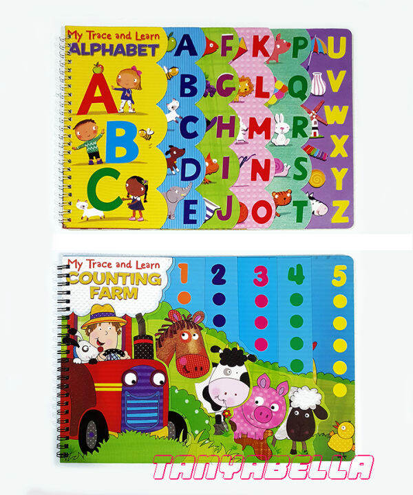 Alphabet and Numbers Reading and Erasable Tracing Book for Toddlers