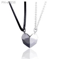 Couple Necklace For Lovers Men Women Korean Fashion Magnetic Gothic Punk Heart Pendant Necklace Bracelet Party Gift