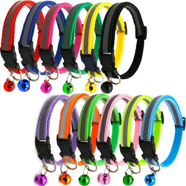 Pet Reflective Collar With Bell Safety Buckle Neck for Puppy Dog Cat